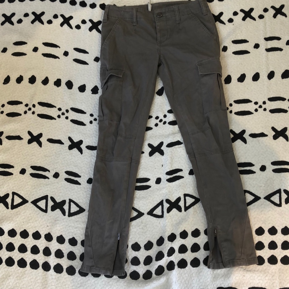 Free People Olive/ Grey Cargo Pants (Skinny)
